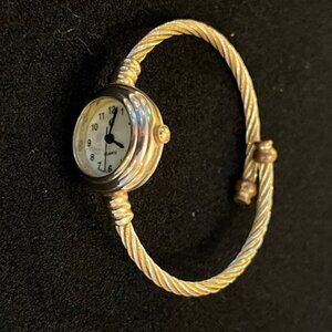 CHARMING CHARLIE | Two-tone Stretch Bangle Watch-NEW Battery